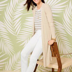 Talbots Shimmer Ribbed Duster Cardigan, Size XS, Like New